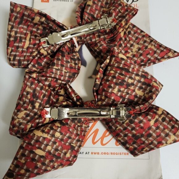 Colorful patterned scrunchie with matching pigtail bow,scrunchies and hairclips - Picture 7 of 8